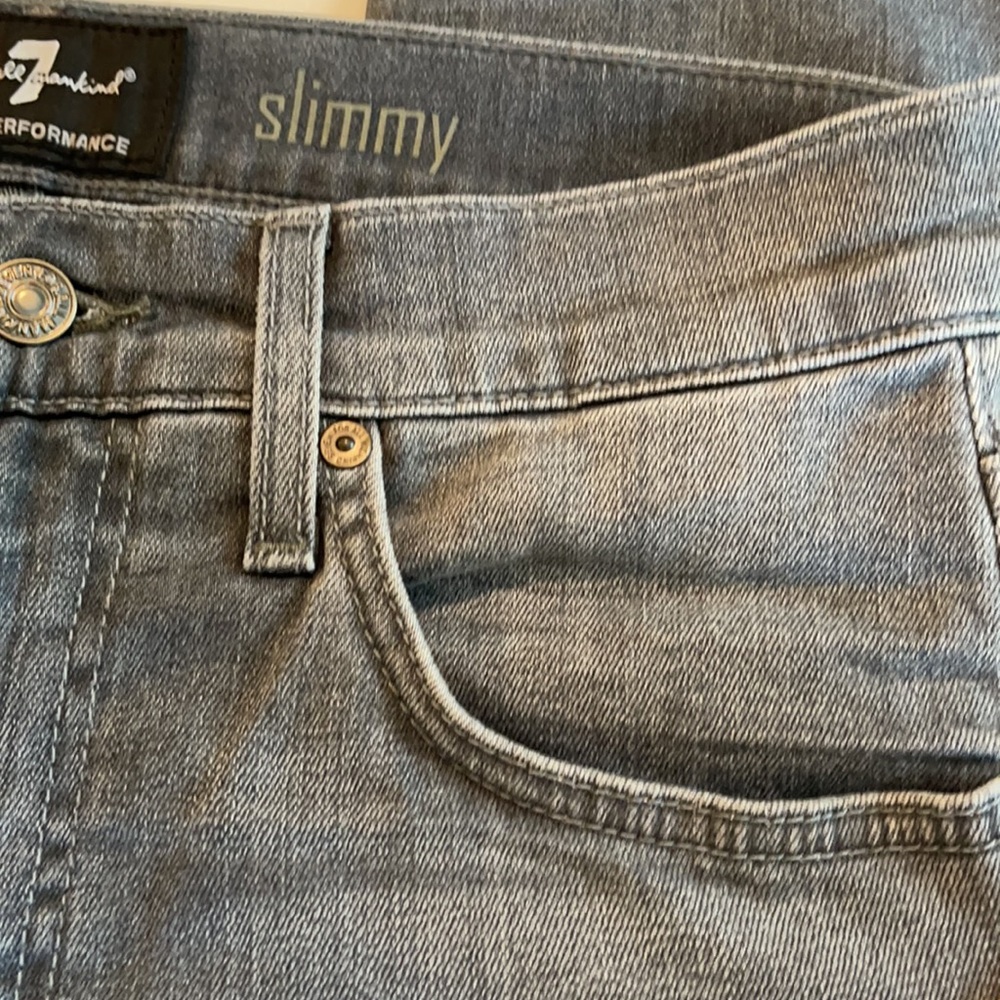 7 For All Mankind Jeans Slim Straight Leg Gray Size 30 NWT - Picture 6 of 17